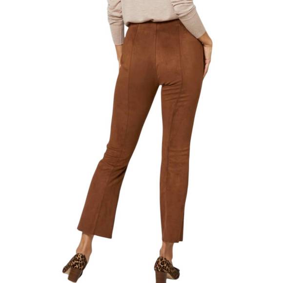 NEW ANN MASHBURN faye cropped pants in cognac - Picture 2 of 3